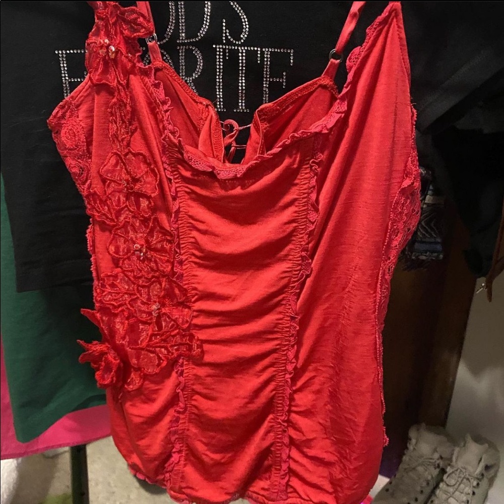 Red Sequin Top